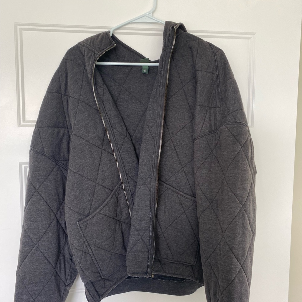 Thick, comfortable, oversized gray jacket